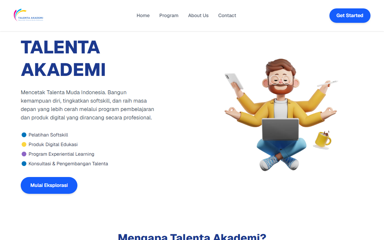 Cuplikan layar Talenta Akademi